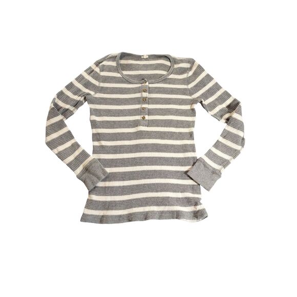 J. Crew Thermal Striped‎ Long Sleeve Shirt M Grandmacore Casual - Picture 1 of 5